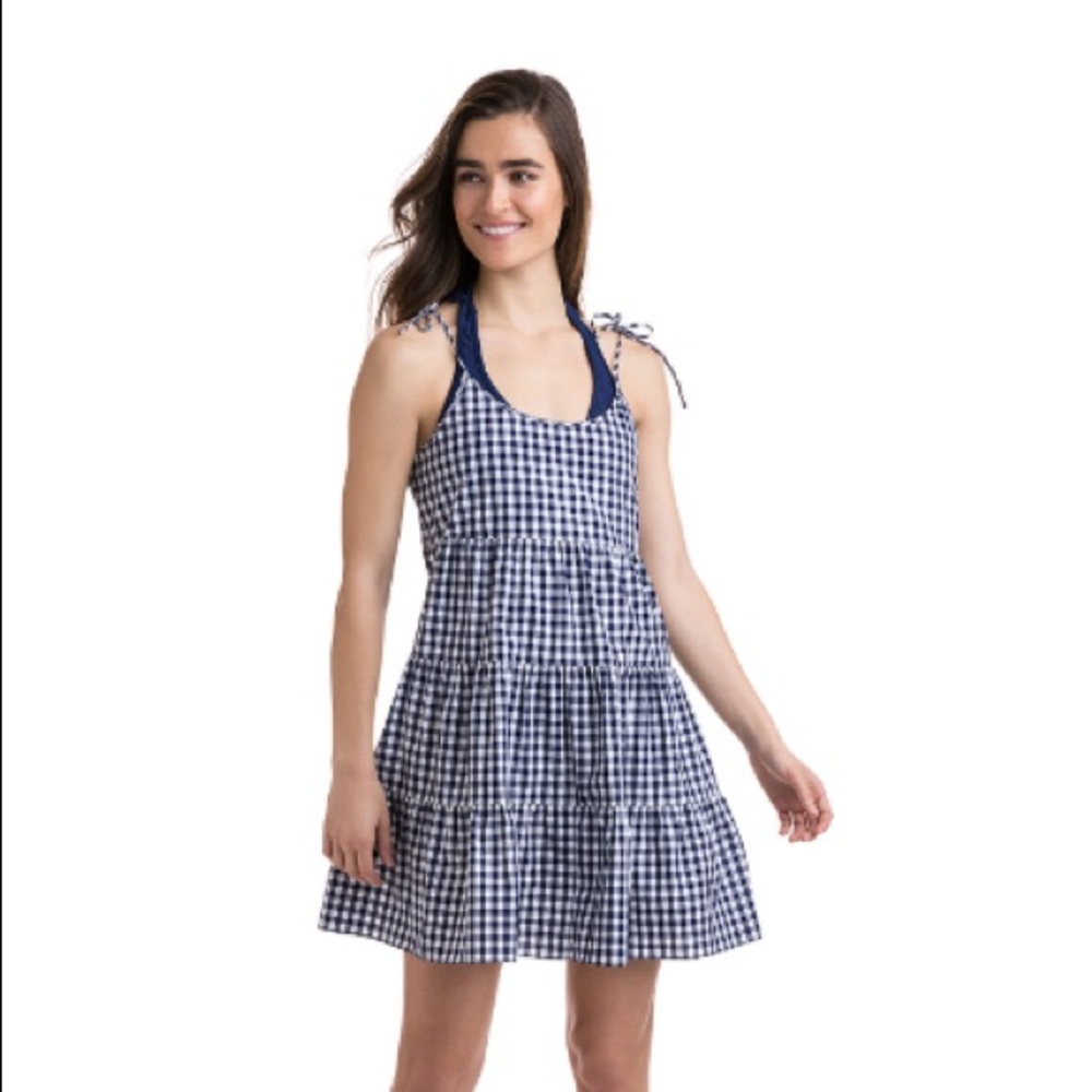 Vineyard Vines Tiered Gingham Beach Dress